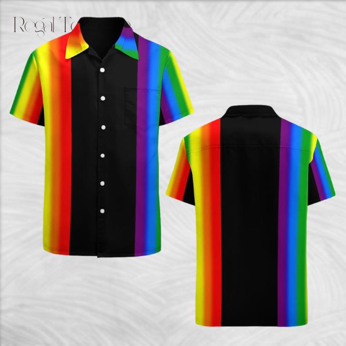 Pastel Rainbow Stripes Gay Pride Lgbt Support Vintage Hawaiian Shirt