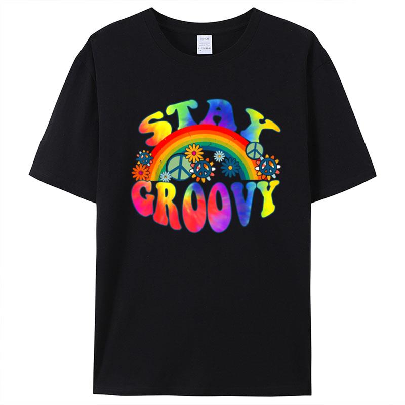 Peace Sign Love 60S 70S Tie Dye Hippie Halloween Stay Groovy Shirts