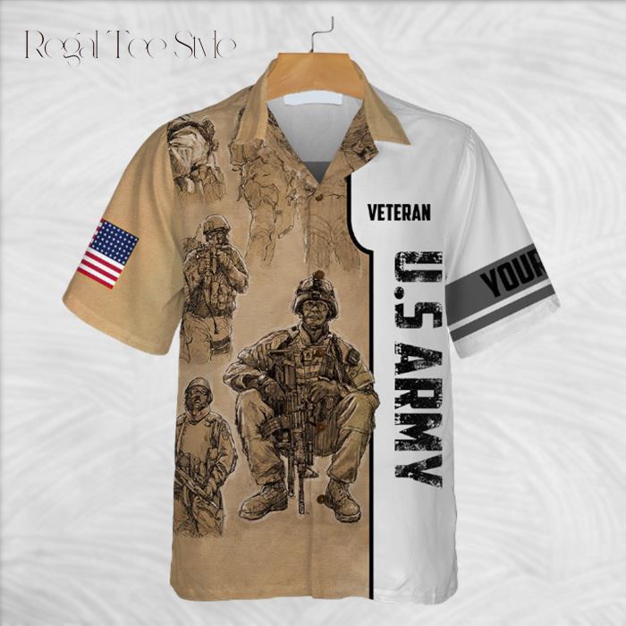 Personalized Veteran US Army Vintage Hawaiian Shirt