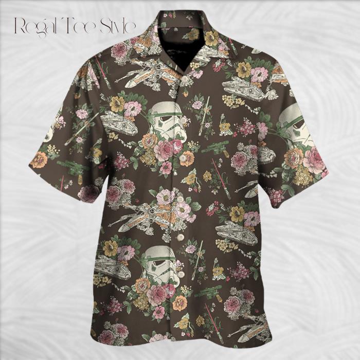 SW Stormtrooper Flower Vintage Hawaiian Shirt