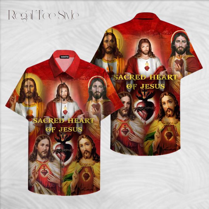 Sacred Heart Of Jesus Red Hawaiian Shirt