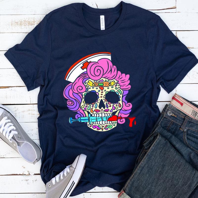 Skull Halloween Nurse Nursing Cute Design Shirts
