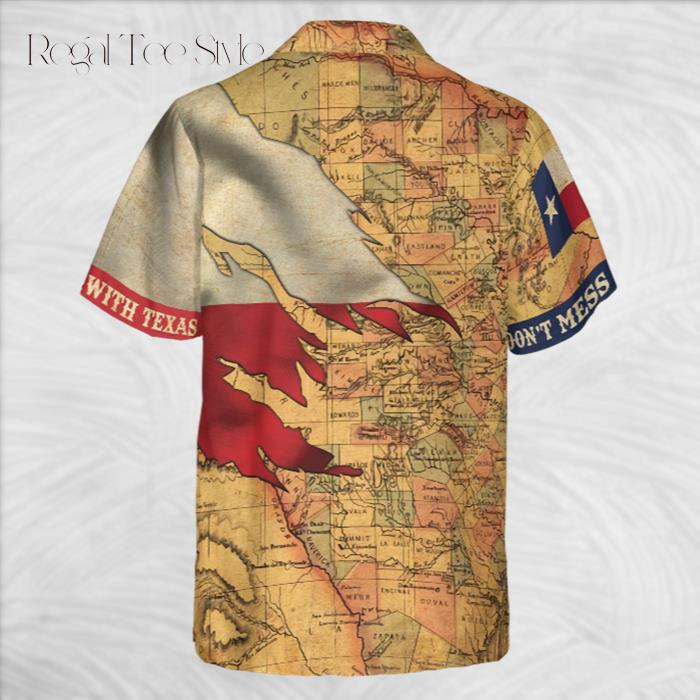 Texas Flag And Map Vintage Texas Hawaiian Shirt