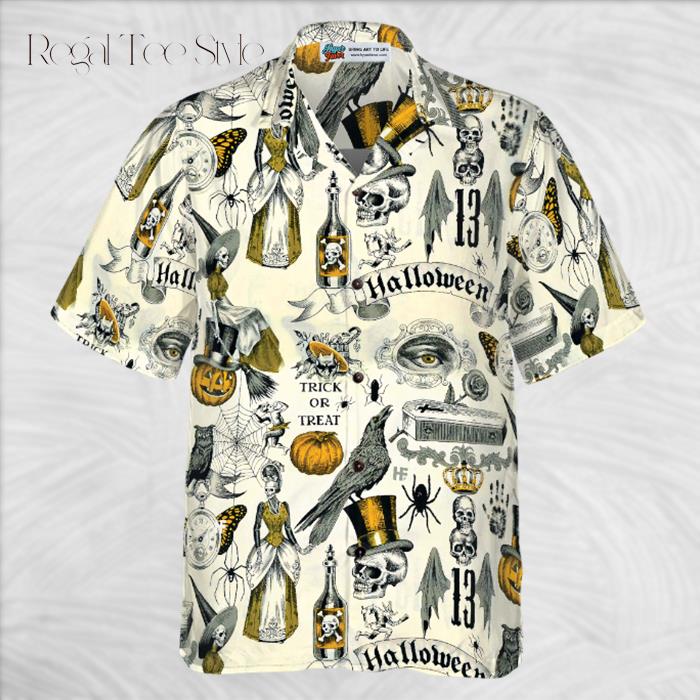 Trickery Halloween Pattern Hawaiian Shirt