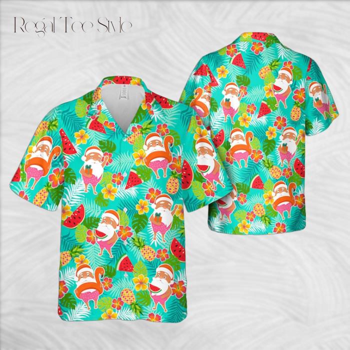 Tropical Santa Claus Christmas 4 Hawaiian Shirt