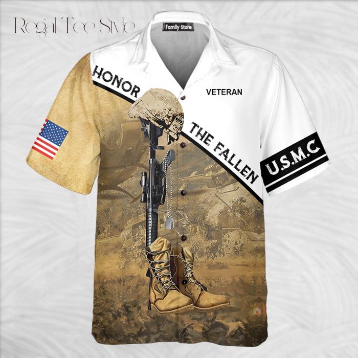 USMC Honor The Fallen Hawaiian Shirt