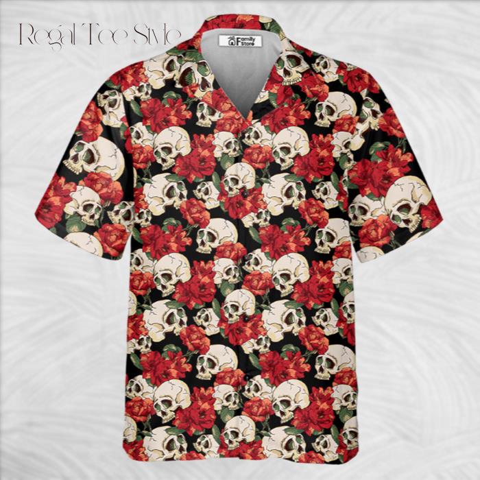 Vintage Skull TurnDown Collar Hawaiian Shirt